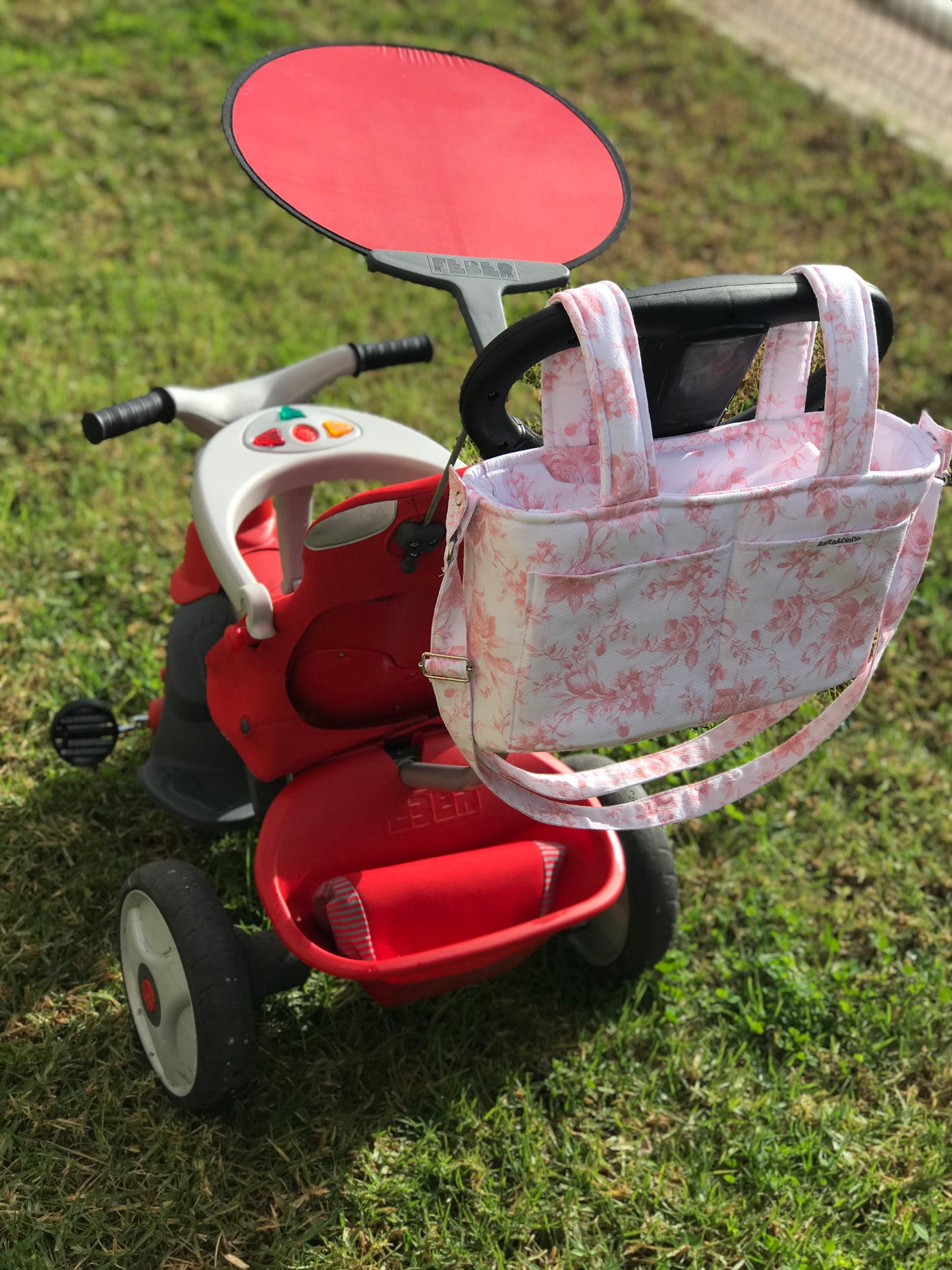 bolso carro little flores rosas