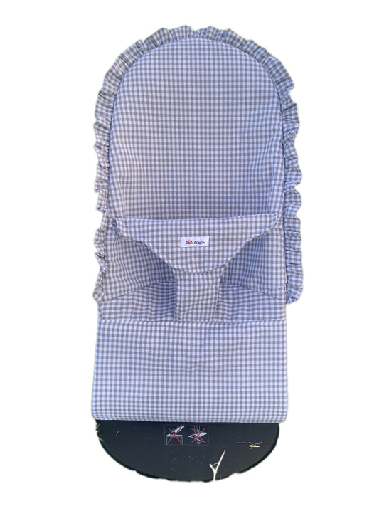 Funda hamaca Baby Bjorn con volantito Vichy gris classic